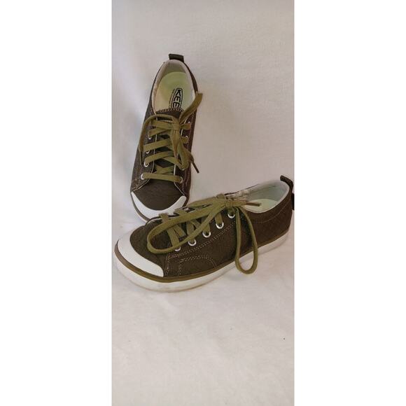 Keen Elsa II Quilted Lace Up Olive Green Sneakers Low Top Shoes Womens Size 5.5 - Picture 2 of 8